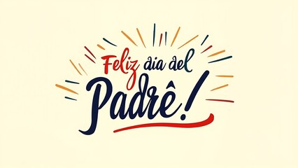 Feliz dia del padre greeting in spanish with decorative elements a vibrant celebration of fatherhood in a stylish and artistic design.