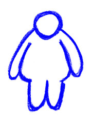 Obesity Health Risk Icon Crayon Chalk Drawing Vector