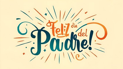 Feliz dia del padre spanish father's day greeting design with decorative elements