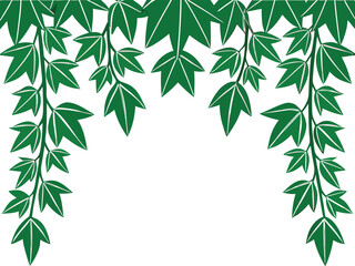 Elegant Green Leafy Border on White Background Perfect for Invitations and Greetings Featuring a Natural and Fresh Design with a Clean and Modern Aesthetic