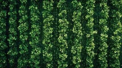 Obraz premium Aerial View of Lush Green Plantation Rows