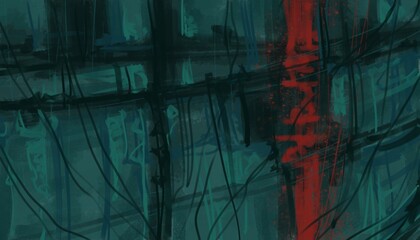 Abstract image for modern interior. The picture is painted by hand on a tablet.