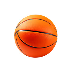 Obraz premium Photorealistic orange basketball with rich red, orange, and yellow tones, sharp focus, detailed surface texture, isolated on transparent background