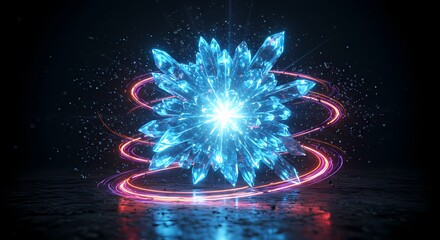 Crystal Nova Arcane Energy Release showcases a vibrant explosion of energy with dynamic light and color effects in a dark environment