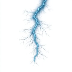 Electric blue lightning bolt illustration on white background
