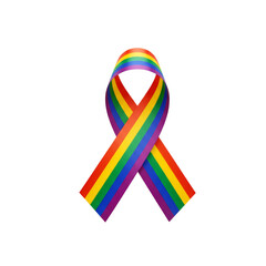 Rainbow Color Twisted Ribbon isolated , rainbow flag ribbon PNG 
