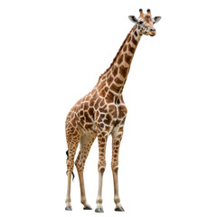 African Giraffe Standing isolated on transparent background ,. Giraffe  PNG 


