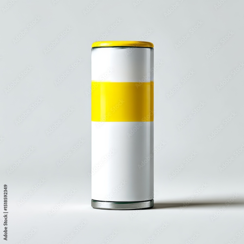 Poster white and yellow cylinder: sleek and modern design for various product mockups and presentation proj