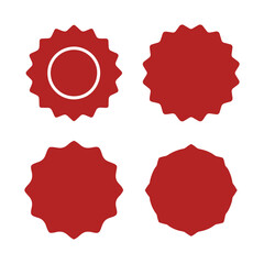 set of red and white labels