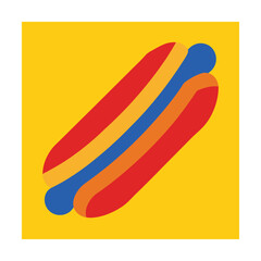 Retro hot dog design vibrant colors yummy food