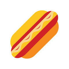 Delicious hot dog with mustard and relish