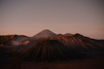 Majestic Volcanic Landscape Sunrise over Dramatic Mountain Ranges