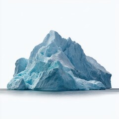 Iceberg floating arctic glacier on white background