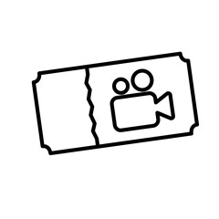 cinema ticket icon, vector illustration symbol design logo template pictogram, for ui or ux isolated on white for mobile app, editable
