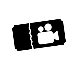 cinema ticket icon, vector illustration symbol design logo template pictogram, for ui or ux isolated on white for mobile app, editable