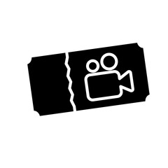 cinema ticket icon, vector illustration symbol design logo template pictogram, for ui or ux isolated on white for mobile app, editable
