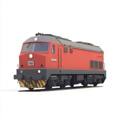 Red Diesel Locomotive with Bold Design for Railway Enthusiasts