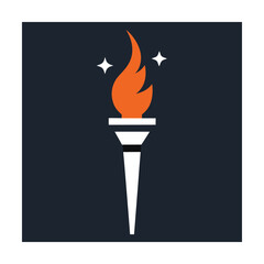Illuminated torch symbol of victory and success