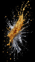 AI generated images. Abstract gold and zilver background for Christmas or New Year