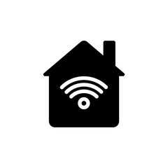house icon with Wi-Fi signal, visual for home internet, smart home, home automation, connectivity or modern life suitable for web design, mobile apps, printed materials and presentations