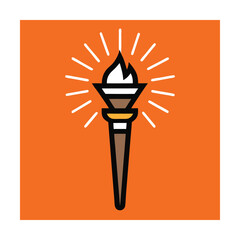 Illuminated torch bright symbol of hope and victory