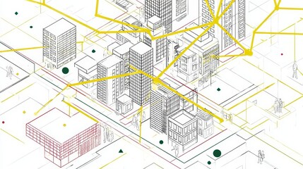 Urban connectivity network design illustration.
