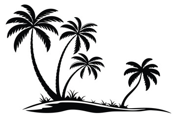 Palm tree shapes in various styles – tropical landscape and paradise decoration