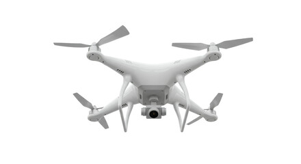 White Drone Camera Isolated on transparent background, PNG File 