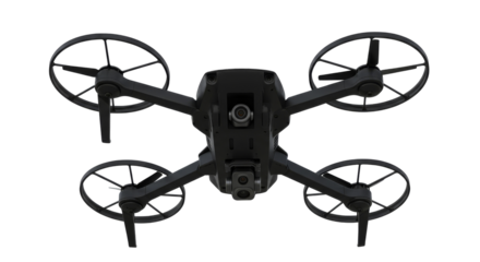 Black Modern Drone isolated, Cutout, Drone Camera PNG 