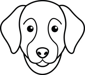 therapy dog head icon line art vector illustration on transparent background