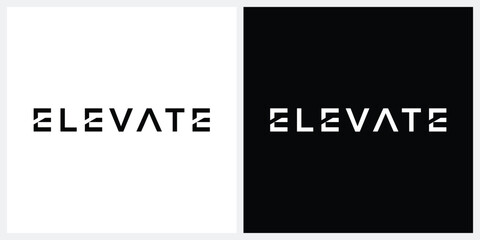 elevate text logo design, typography elevate graphic vector template
