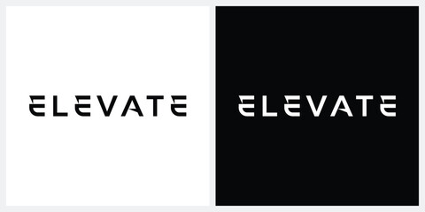 elevate text logo design, typography elevate graphic vector template