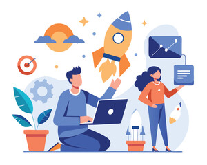 Business Accelerator Concept Art | Fast Tracking Startup Growth