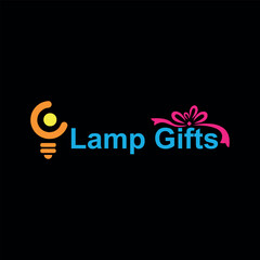 lamp gift shop logo design vector