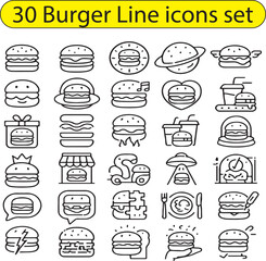 Burger LIne icons set