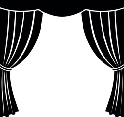 Curtain Silhouette Black Vector Illustration Vector Format