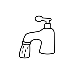 water tap icon, vector illustration symbol sign logo template pictogram, for ui or ux isolated on white for mobile app, editable