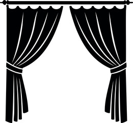 Curtain Silhouette Black Vector Illustration Vector Format