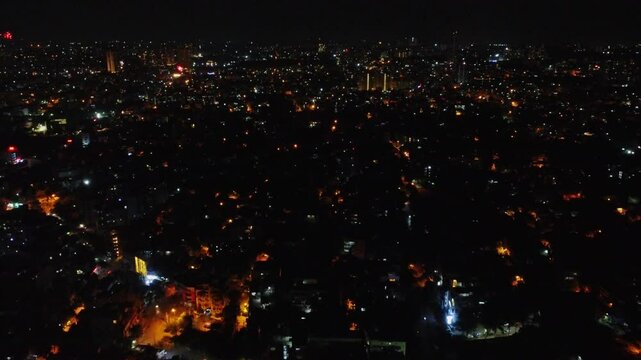 Aerial shot of beautiful fireworks in Bengaluru city after the Royal Challenger Bangalore (RCB) cricket team won the Indian Premier League (IPL) trophy 2025


