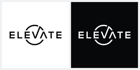elevate text logo design, typography elevate graphic vector icon template © ZRpro