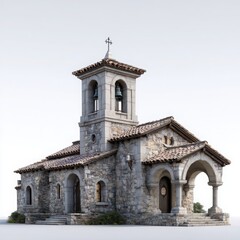 Fototapeta premium Rustic stone chapel architectural rendering