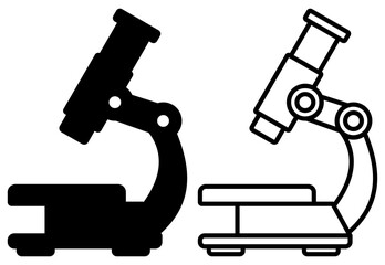 microscope icon, vector illustration, symbol, design logo template pictogram, for ui or ux isolated on white for mobile app, editable