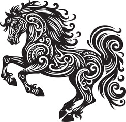 Fototapeta premium Decorative Tribal Horse Illustration Design