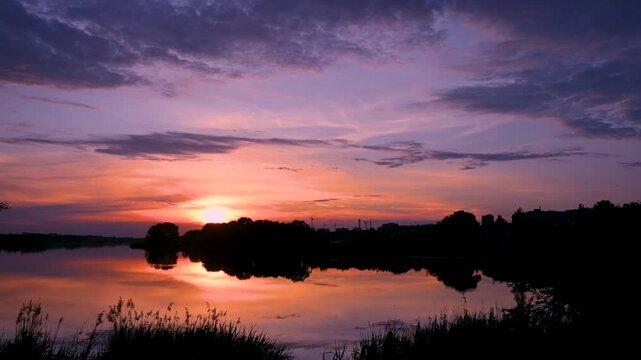 sunset over the river