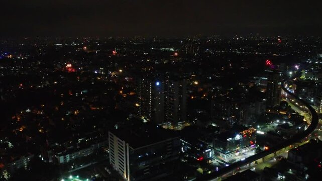Aerial shot of beautiful fireworks in Bengaluru city after the Royal Challenger Bangalore (RCB) cricket team won the Indian Premier League (IPL) trophy 2025


