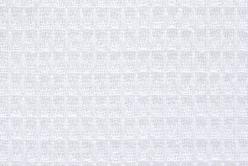 White cotton waffle fabric texture as background