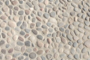 Neutral-Colored Pebble Ground Texture with Natural Stone Pattern