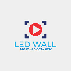 led lights and led wall logo design vector