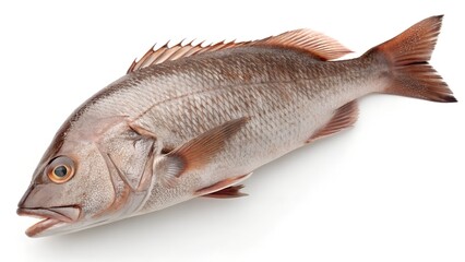 Obraz premium Cubera Snapper Fish Isolated on White Background Realistic Stock Image
