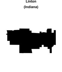Linton (Indiana) blank outline map